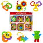 6 Pc Baby Rattles and Teethers BPA Free Teething Infant Set Newborn Sensory Toy