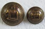 2x WW1-WW2 UK Army: Duke of Wellington's Regiment Brass Buttons (West Yorkshire)