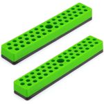 2PCS 1/4" Hex Bit Organizer with Magnetic Base Green 86 Hole Bit Organizer