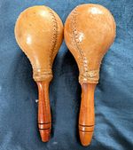 Wooden Handheld Maracas Pair (2pcs) 9in x 3in Analogue Hand Percussion
