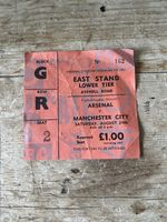 Old Football Ticket Arsenal V Manchester City