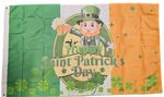 Happy St Patrick's Day Flag Leprchaun Shamrock 5 x 3 FT - Irish Ireland Paddys