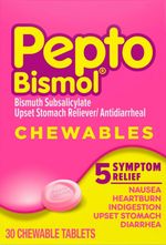 Pepto Bismol 30 Chewable Tablets| Upset Stomach | Heartburn | Nausea | Exp 08/27