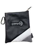 Leatherette Golf Pouch Bag - Black / Grey / White