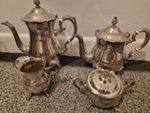 Vintage Victorian Style Silver Plate Tea Coffee Service Set 4pc Floral Ornate