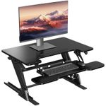 BONTEC Standing Desk Converter, 32in/80cm Height-Adjustable Dual Workstation