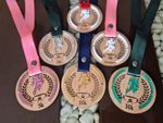 Mirror Acrylic Wooden Running Event Celebratory Medal - 5K /10K - ColouredRibbon