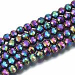 10 Strands Rainbow Electroplate Hematite Beads Non-magnetic Synthetic 4mm