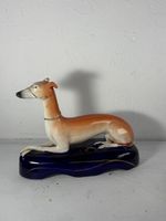 STAFFORDSHIRE GREYHOUND PEN HOLDER GREYHOUND POTTERY ORNAMENT