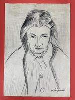 Amedeo Modigliani (Handmade) Drawing mixed media on paper signed & stamped