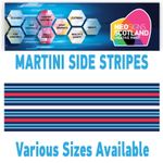 MR2.1x2 Martini Racing side stripes 2.1m (2x2100mm) Long laminated for Porsche