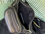 alexanderwang Black Leather Bumbag Waist Bag Multiple Zip Pockets Dust Bag