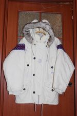 Vintage K-Way Albertville 1992 Olympic jacket coat with Fur Collar - size S