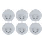 6Pcs D-Ring Patch, Stainless Steel D-Ring PVC Patch No Glue Include Grey