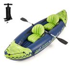 2 Inflatable Kayak Tandem Blow Up Boat Canoe Set Lakes Rivers 180kg Capacity