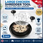 Large Chicken Shredder Tool Non-Slip Twist Meat Shredding Grinder Handles Black