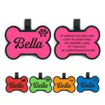 Personalised Silicone Dog Tag Double Sided Engraved Pet Puppy Cat Name ID Tags