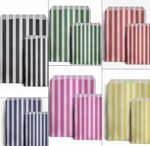 Candy Stripe Paper Bags Choice of Colours 2 Sizes Party Treat Bags SAME DAY DIS