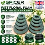 Oasis Wreath Rings Box of 12 Bio Floral Foam or Plastic backed Various Sizes