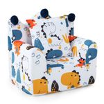 Kids Sofa Chair Foam Filled Armchair Toddler Upholstered Couch-Orange