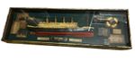 Vintage Glazed Cabinet with  a Montage of the Titanic & Pictures & Plaque