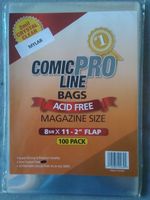 MYLITES / MYLAR  MAGAZINE SIZE  220mm x 280mm  PACK OF 10 SLEEVES,  NEW STOCK. 