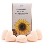 Sunflower Serenity Heart Bath Bomb Gift Set | 5 Passion Fruit Fizzers