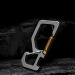 Titanium Alloy EDC Multi Tool Keychain Carabiner Bottle Opener Key Clip Portable