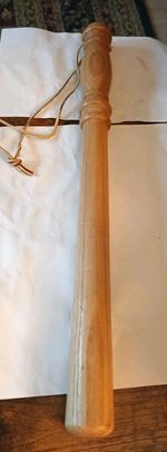 Wood Turned Hardwood Tool Tire Thumper Truck Tool Fish Club 16.5" Lanyard Grip 