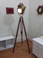 Vintage Studio Theater Spot Light Designer Antique Tripod Search Light Spot Lamp