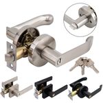 Internal Door Lever Handle Sets Latch Bathroom Bedroom Door Lever Lock with Key