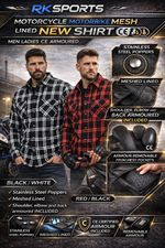 RKsports Motorcycle Motorbike Mesh armour Lined New Shirt Men Ladies CE Armoured