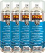 Clear Lacquer Spray Paint Hycote Aerosol High Gloss Coating Fast Drying 400ML x4