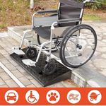 QWORK 2PCS Plastic Curb Ramps Wheelchair Threshold Ramps 49x27x7cm