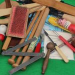 Job Lot Arts and Crafts Tools for Knitting, Weaving, Rug Making, Embossing etc