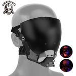 Tactical Half Face Mask Airsoft Protection Halloween Cosplay Props W/ Dark Lens