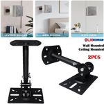 2x Speaker Wall Brackets Holder Mount Tilt Swivel Adjustable 26-38cm UK