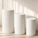 3 Pieces Nesting Riser Set Decorative Cylinder Pedestal Set Sturdy for Reception