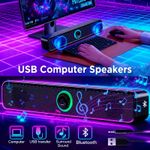 Computer Speakers USB Powered Wired Bluetooth PC Desktop Laptop Speaker Soundbar