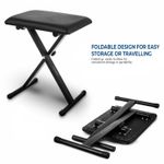 PIANO KEYBOARD STOOL/CHAIR/BENCH BLACK PADDED SEAT CUSHION ADJUSTABLE HEIGHT