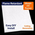 Polystyrene Ceiling Tiles 50 x 50 Bulk Pack 28 Sqm Cover Artex Decorative DIY