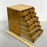 Antique Wood 6-Drawer Parts Cabinet Resistor Organizer Dovetail Knobs Vintage