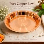 Pure copper Parat Flour Atta Mixing Bowl Dough Kneading Multi Purpose Pooja Bowl
