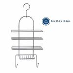 3 Tier Chrome Hanging Shower Caddy Bathroom Organizer Hook & Storage Shelves