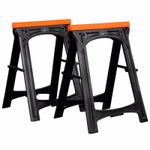 VonHaus Folding Saw Horse Trestle Twin Support Bars Cutting Stands Rubber Insert