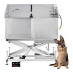 CO-Z Dog Grooming Bath Tub 34" 50" Professional Pet Wash Station Stainless Steel
