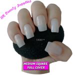 500 Medium Square False Nails Natural Full Cover Press On Nail Tips