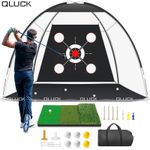 10x7ft Golf Practice Net Hitting Training Driving Aid Chipping Mat for Garden