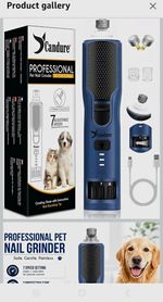Candure Electric Pet Nail Grinder 7 Speed LED Rechargeable for S/M/L Dogs