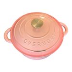 Overmont 5.2L Pink Enameled Cast Iron Dutch Oven Pot Set W/ Lid & Recipe Booklet